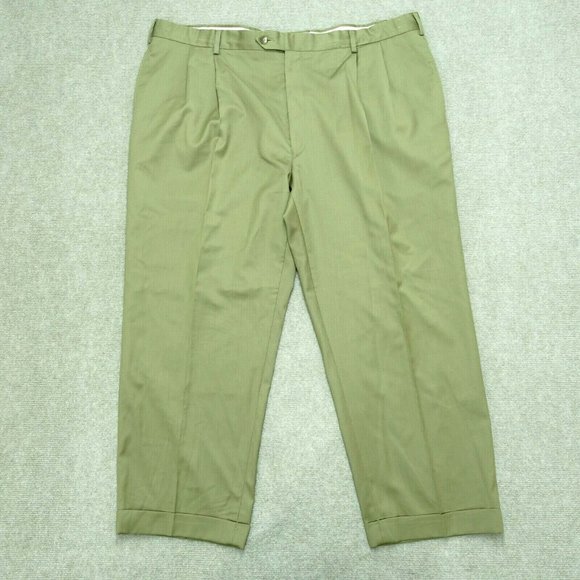 Jos. A. Bank Other - Jos. A Bank Dress Slacks Pants Men's Brown Tan Pleated Front Leg Cuffed 44R
